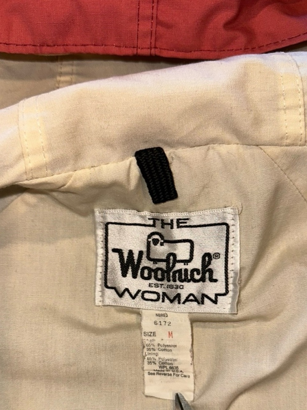 Vintage Woolrich Parka Women’s Salmon Red Hooded Outdoor Hiking Jacket Sz M - Picture 3 of 12